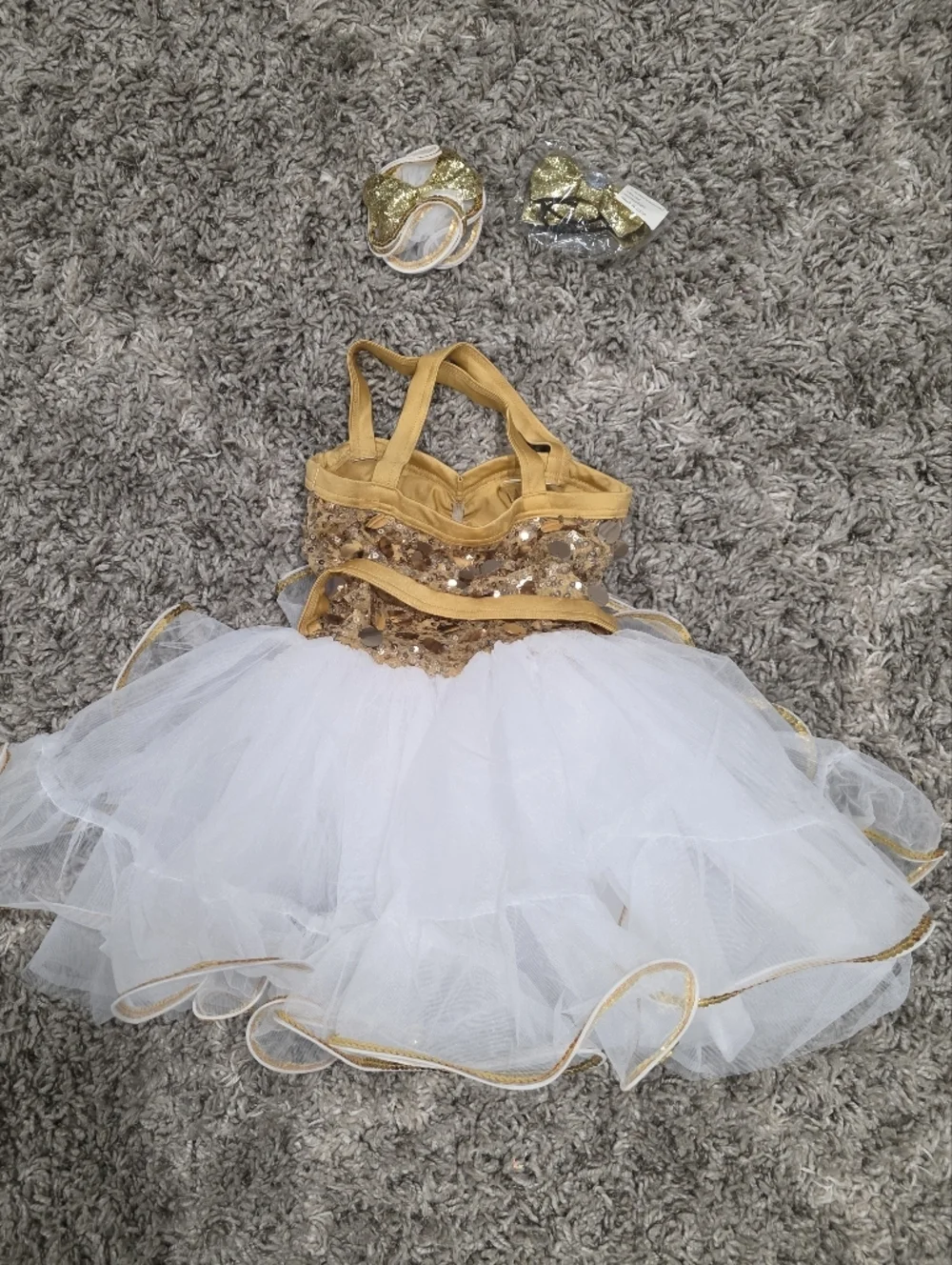Weissman It's A Good Time Gold Girls Dance Costume Size IC  BV17